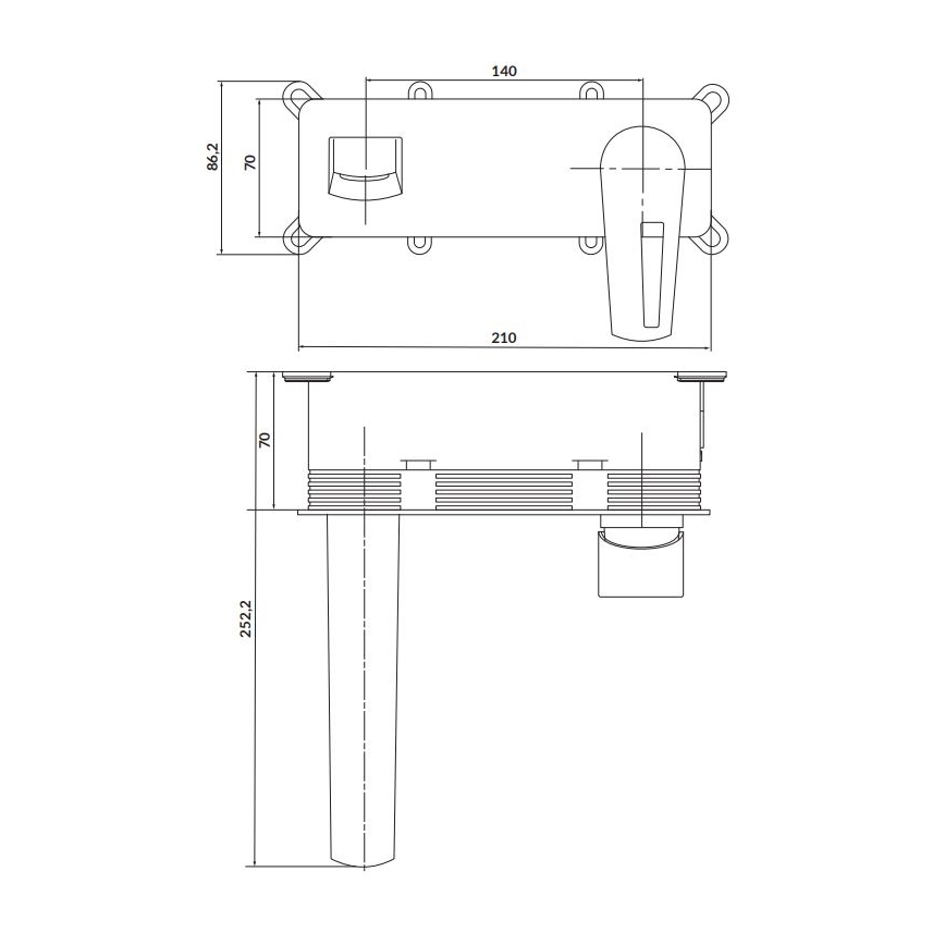 Cersanit S951-357 - Badarmatur für Unterputzinstallation MILLE glänzendes Chrom + Ablauf