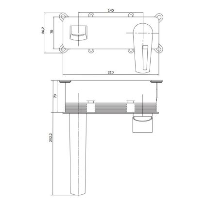 Cersanit S951-357 - Robinet de baignoire pour une installation encastrée MILLE chrome brillant + bonde