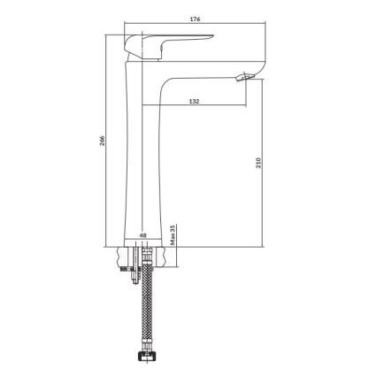 Cersanit S951-360 - Robinet de lavabo CITY 26,6 cm chrome brillant