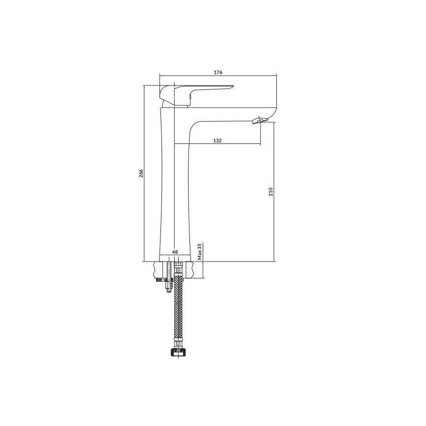 Cersanit S951-360 - Rubinetto del lavandino CITY 26,6 cm cromo lucido