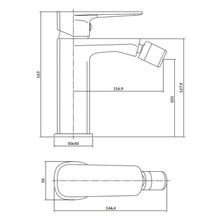 Cersanit S951-380 - Rubinetto del bidet LARGA cromo lucido