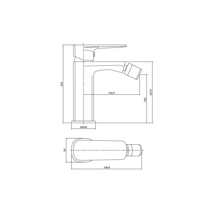 Cersanit S951-380 - Rubinetto del bidet LARGA cromo lucido