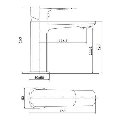 Cersanit S951-388 - Robinet de lavabo LARGA 16,3 cm chrome brillant