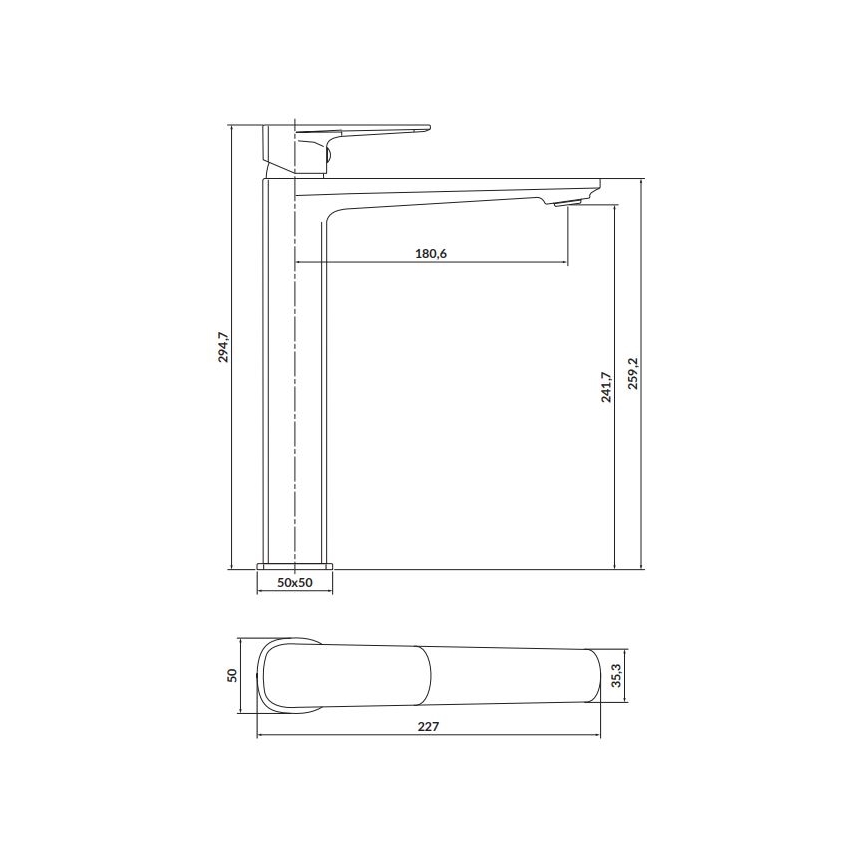 Cersanit S951-391 - Robinet de lavabo LARGA 29,5 cm noir