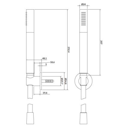 Cersanit S951-401 - Colonne de douche CREA nickel