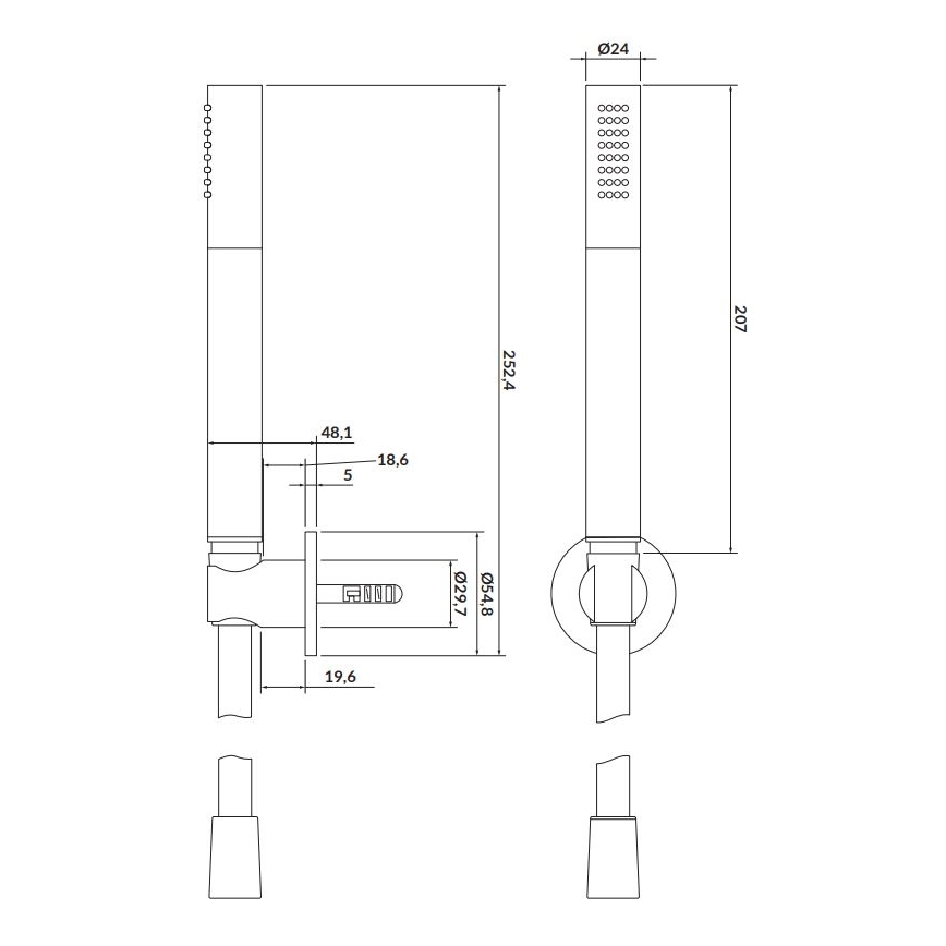 Cersanit S951-401 - Duschgarnitur CREA Nickel