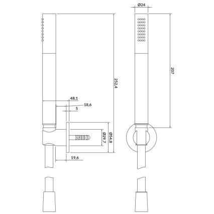 Cersanit S951-410 - Colonne de douche LARGA or mat