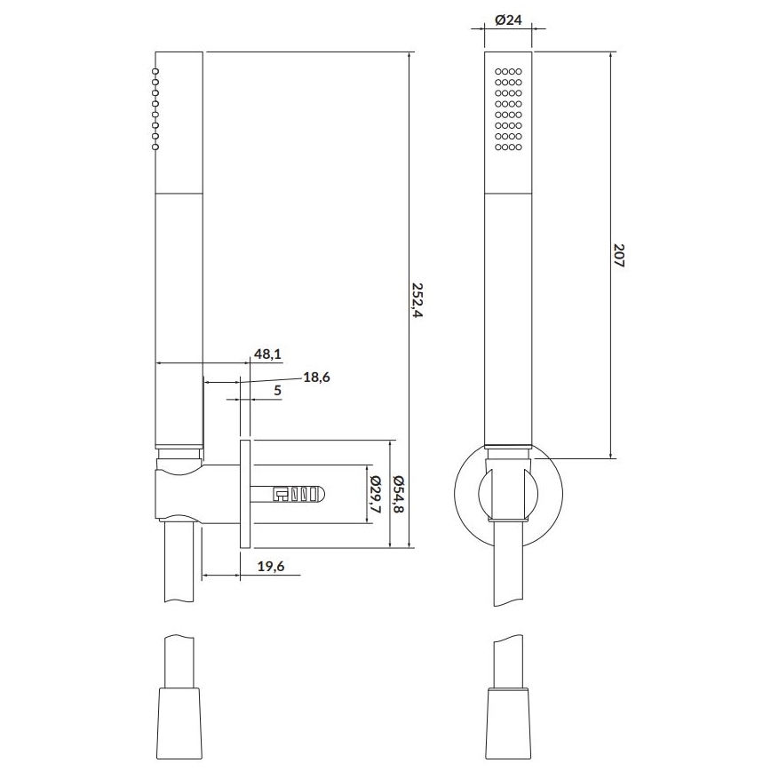 Cersanit S951-410 - Set da doccia LARGA oro opaco