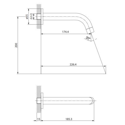 Cersanit S951-554 - Bec pour installation encastrée ZEN noir