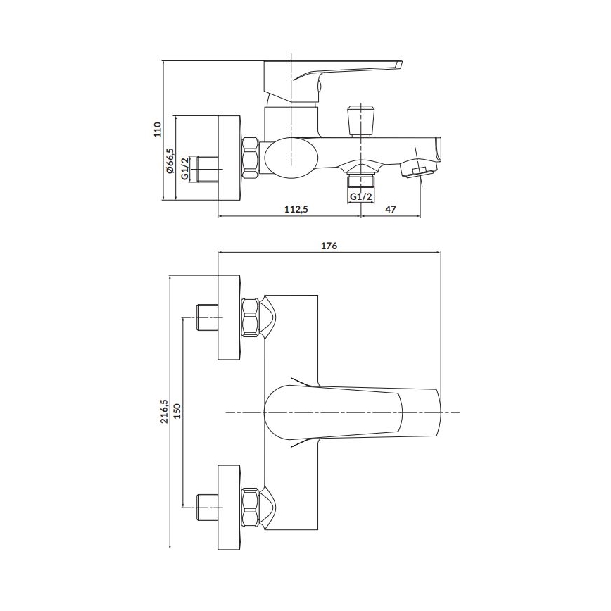 Cersanit S951-559 - Rubinetto vasca da bagno MODUO nero