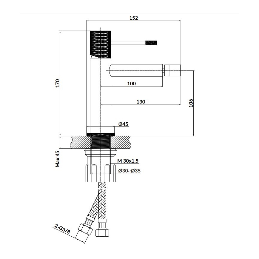 Cersanit S951-574 - Bidetarmatur ZEN glänzendes Chrom