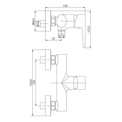 Cersanit S951-577 - Duscharmatur MODUO schwarz