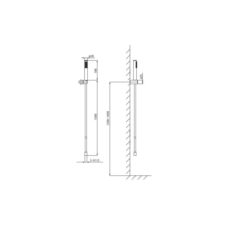 Cersanit S951-618 - Colonne de douche ZEN noir