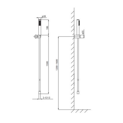 Cersanit S951-618 - Set da doccia ZEN nero
