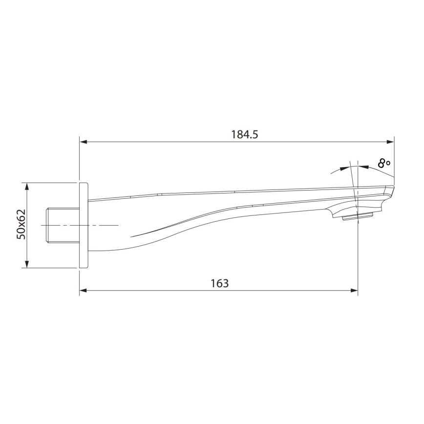 Cersanit S951-706 - Bec pour installation encastrée LARGA chrome brillant