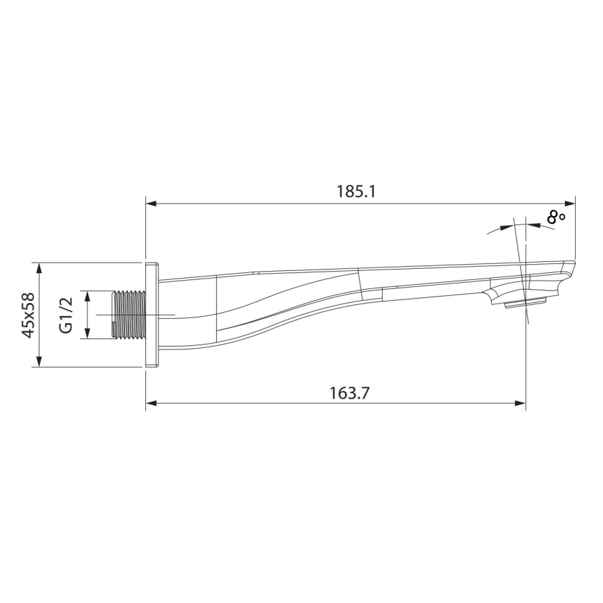 Cersanit S951-711 - Bec pour installation encastrée MILLE chrome brillant