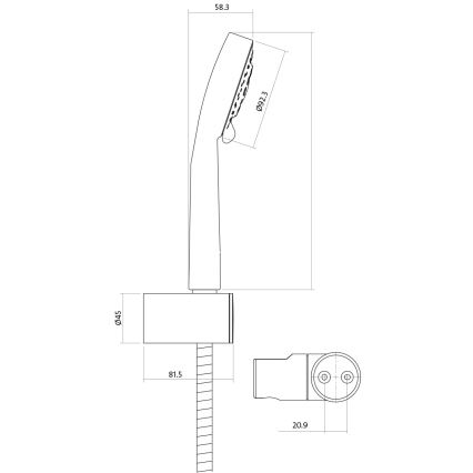 Cersanit S952-003 - Ensemble baignoire avec robinet + robinet de lavabo MILLE chrome brillant