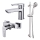 Cersanit S952-004 - Ensemble de douche avec robinet + robinet de lavabo MILLE chrome brillant