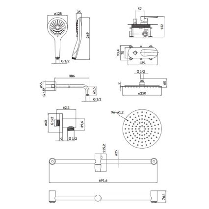 Cersanit S952-011 - Set doccia con miscelatore incasso MODUO cromo lucido