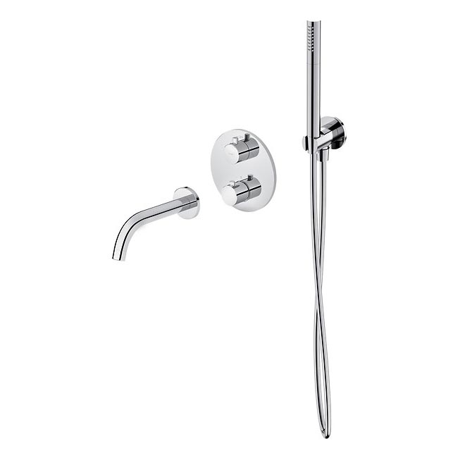 Cersanit S952-034 - Badewannenarmatur mit thermostatischer Unterputz-Armatur ZEN glänzendes Chrom
