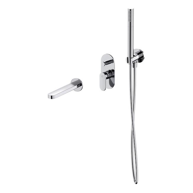 Cersanit S952-035 - Set vasca con miscelatore incasso CREA cromo lucido