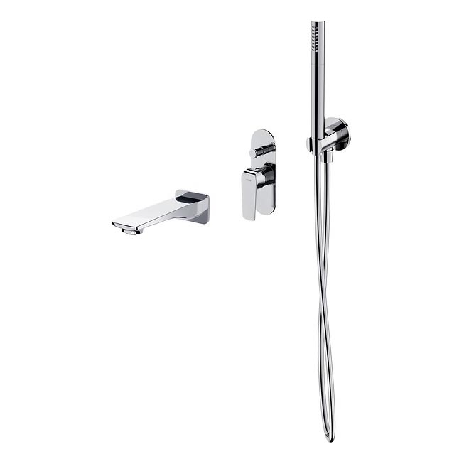 Cersanit S952-036 - Ensemble baignoire avec robinet encastré CITY chrome brillant