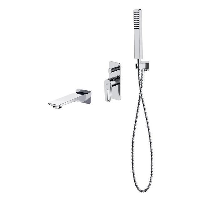 Cersanit S952-037 - Badewannenset mit Unterputzarmatur MILLE glänzender Chrom