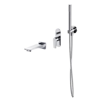 Cersanit S952-040 - Badewannengarnitur mit Unterputz-Armatur MODUO glänzendes Chrom