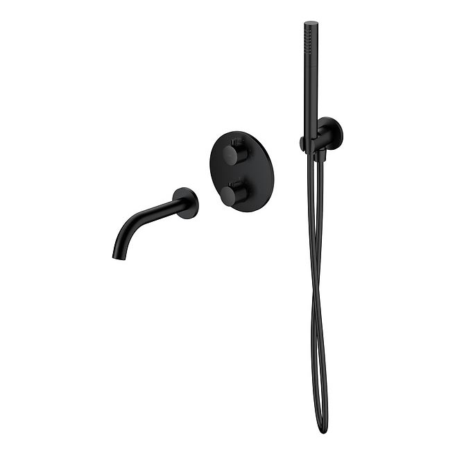Cersanit S952-041 - Set da bagno con rubinetto termostatico da incasso ZEN nero