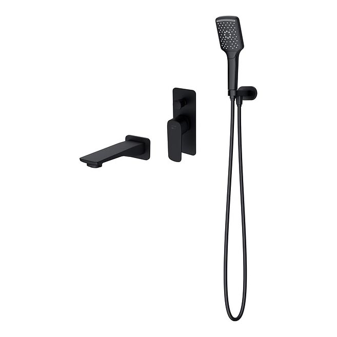 Cersanit S952-044 - Set da bagno con rubinetto a scomparsa LARGA nero