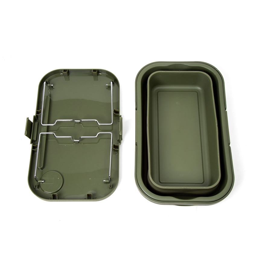 Cestino da campeggio pieghevole per picnic con coperchio 2in1 verde