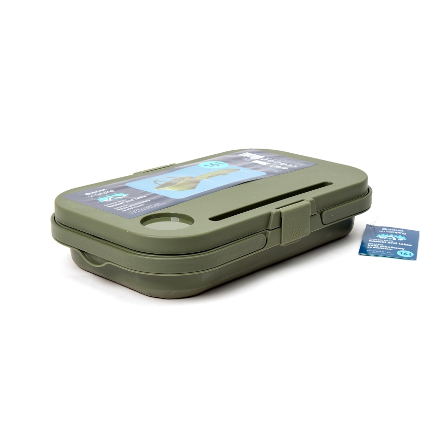 Cestino da campeggio pieghevole per picnic con coperchio 2in1 verde