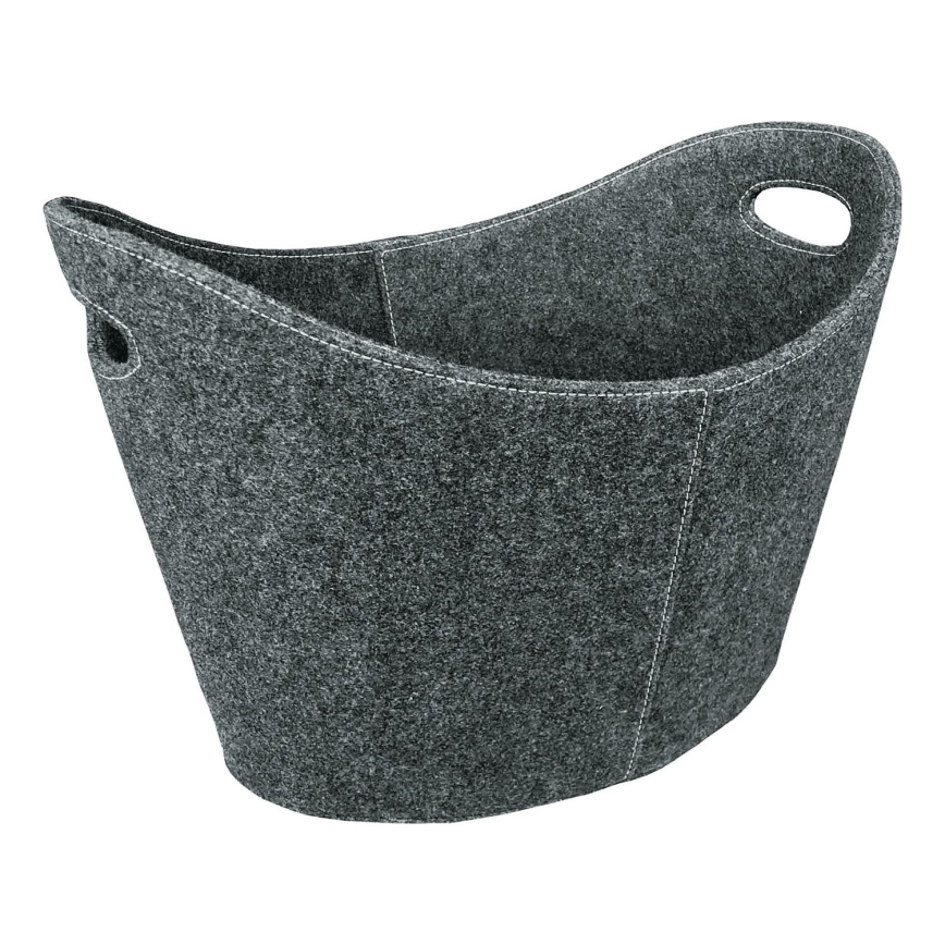 Cestino in feltro con manici 54x40 cm grigio