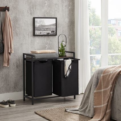Cesto per biancheria REX 73x72x33 cm marrone/nero