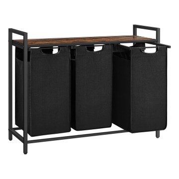 Cesto per biancheria REX marrone/nero