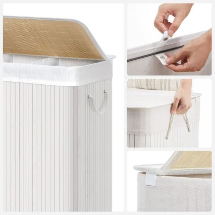 Cesto per la biancheria GUS bianco