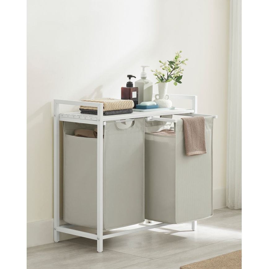 Cesto per la biancheria REX bianco