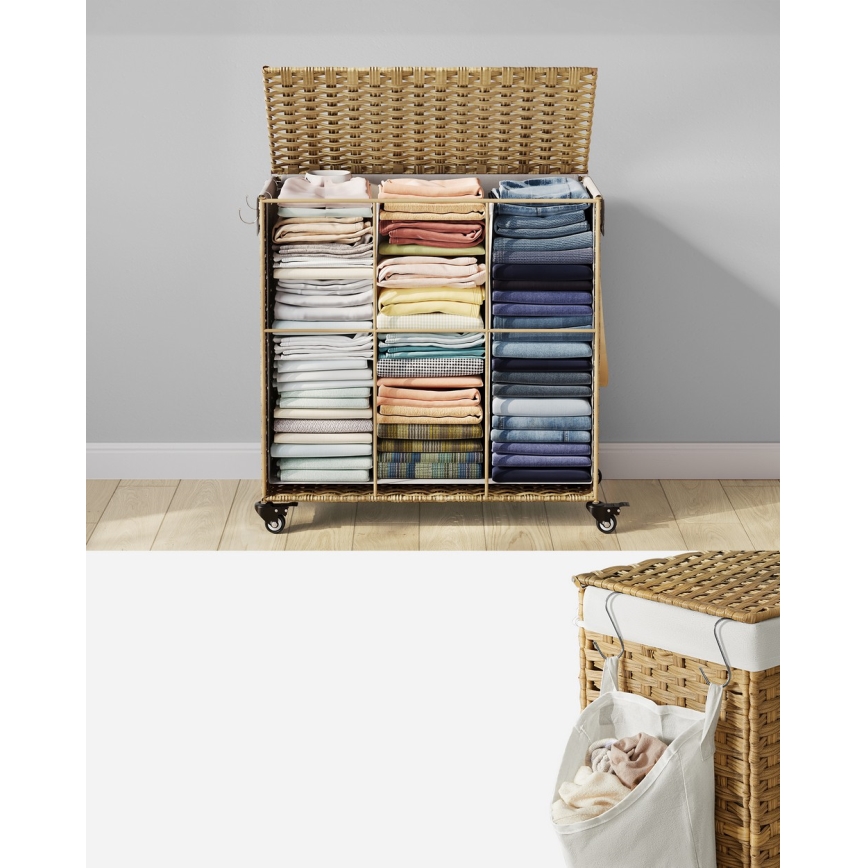 Cesto porta biancheria FLYN in rattan