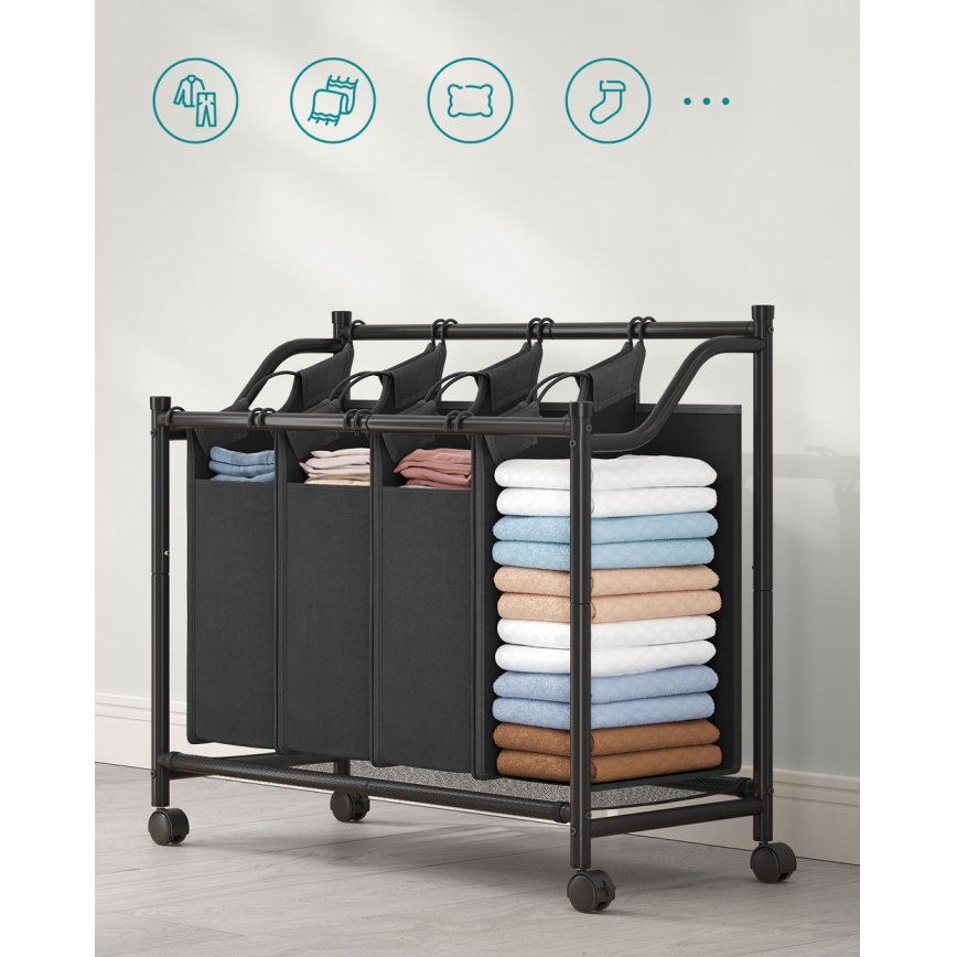 Cesto porta biancheria LINA nero