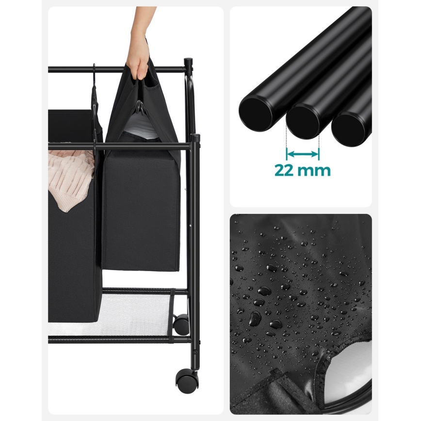 Cesto porta biancheria LINA nero