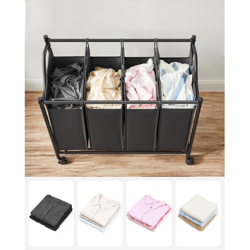 Cesto porta biancheria LINA nero