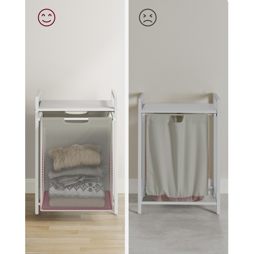 Cesto porta biancheria REX bianco