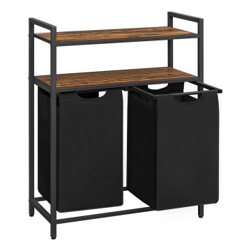 Cesto porta biancheria REX marrone/nero