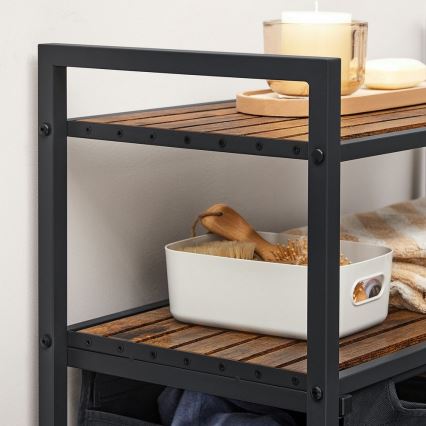 Cesto porta biancheria REX marrone/nero