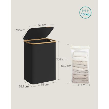 Cesto porta biancheria TATE nero