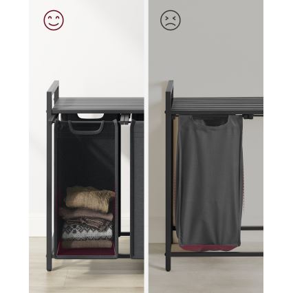 Cesto portabiancheria REX nero/grigio