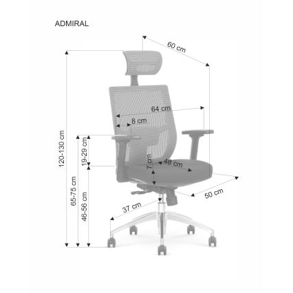 Chaise de bureau ELMIR noire/grise
