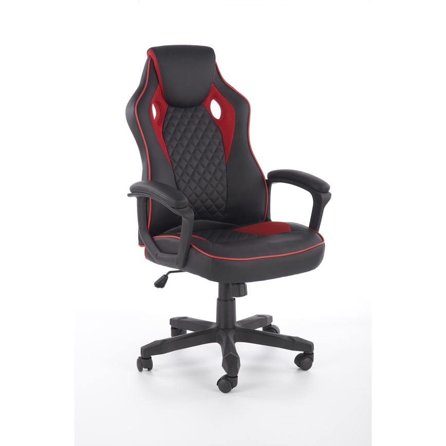 Chaise de bureau HELO noire/rouge