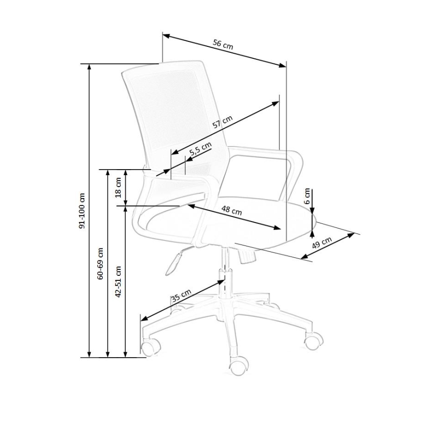 Chaise de bureau TONA noire