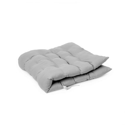 Chaise de camping pliable avec matelas noir/gris